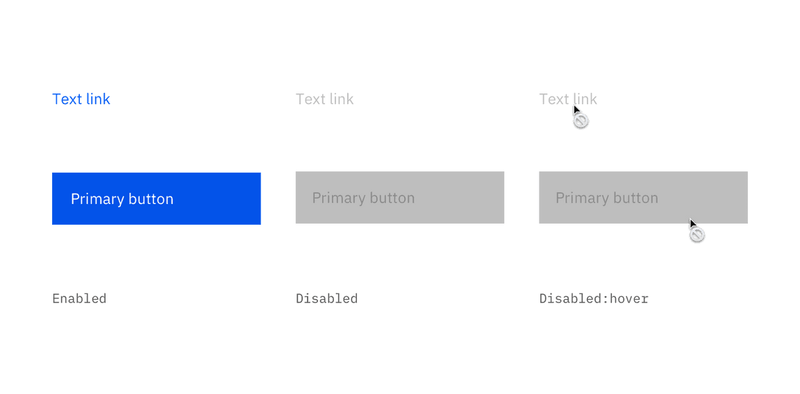 Default disabled style examples